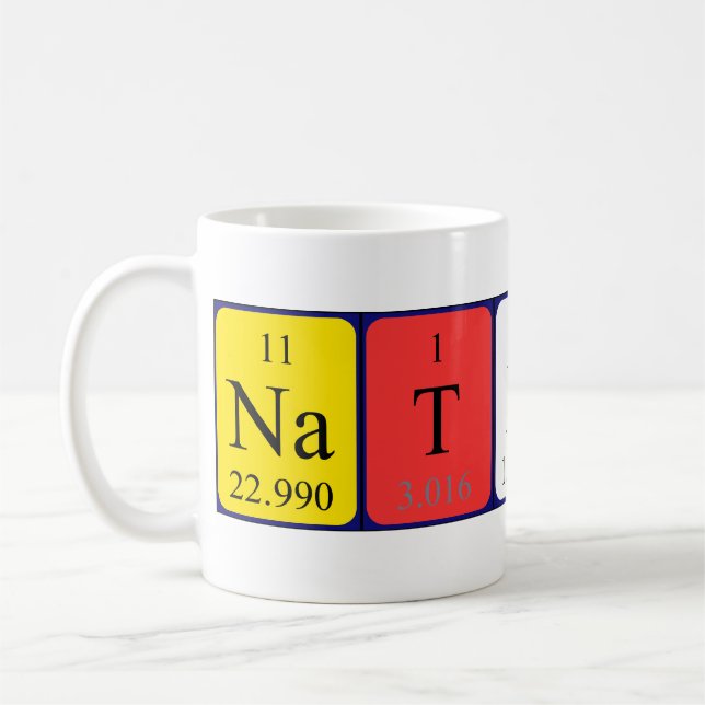 Mug de nom de table périodique Nathaly (Gauche)
