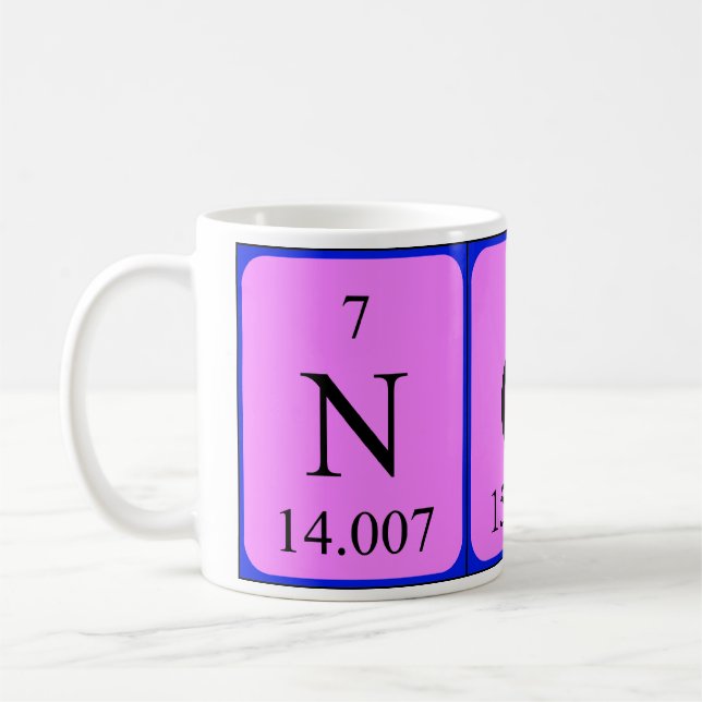 Mug de nom de table périodique Nora (Gauche)