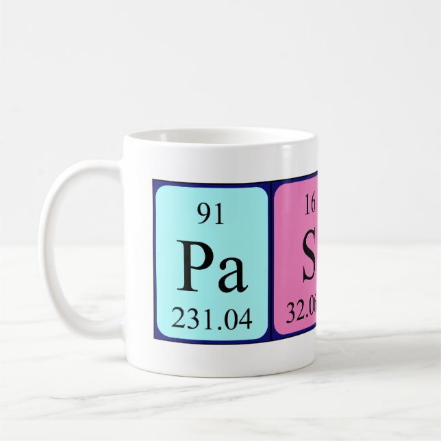 Mug de nom de table périodique passé (Gauche)
