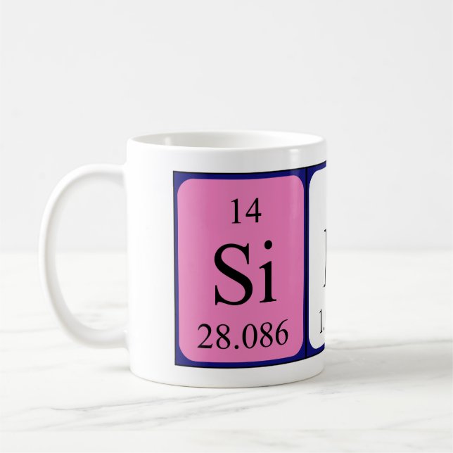 Mug de nom de table périodique Siham (Gauche)