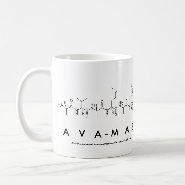 Mug de nom du peptide Ava-Mae (Gauche)