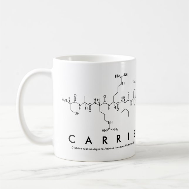 Mug de nom du peptide Carrie (Gauche)