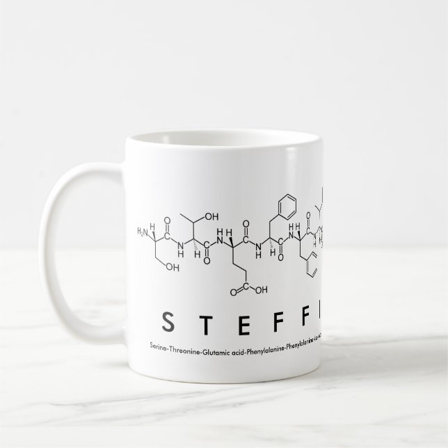 Mug de nom du peptide Steffi (Gauche)