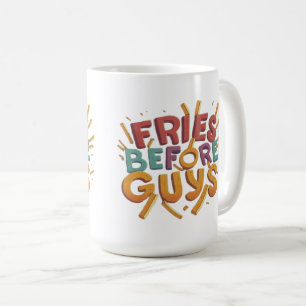 Mug de nourriture amusante - Fries avant les gars
