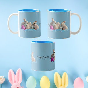 Mug de Pâques Deux Lapins & Œufs de Pâques