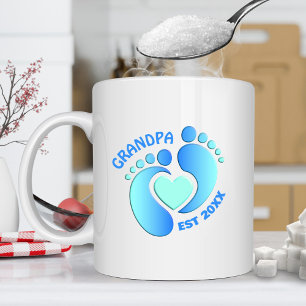 Mug de pieds pour bébé bleu pour grand-père