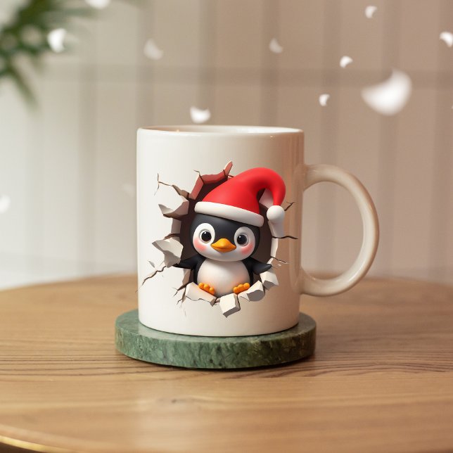 Mug de pingouin de Noël 3D - Fête festive mignonne (Créateur téléchargé)