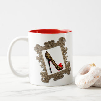 Mug de pompe à talon élevé encadrée Leopard Stilet
