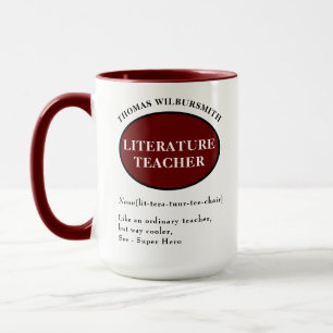 Mug de professeur de littérature personnalisée