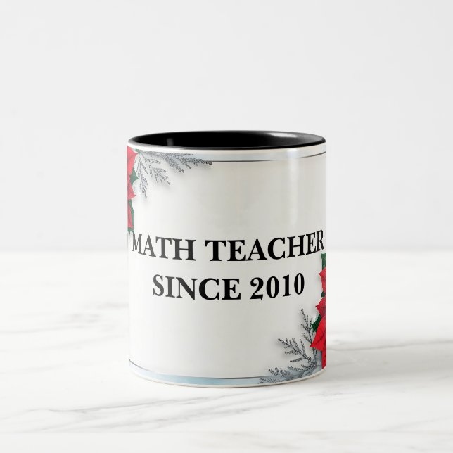 Mug de professeur de mathématiques florale à deux  (Centre)