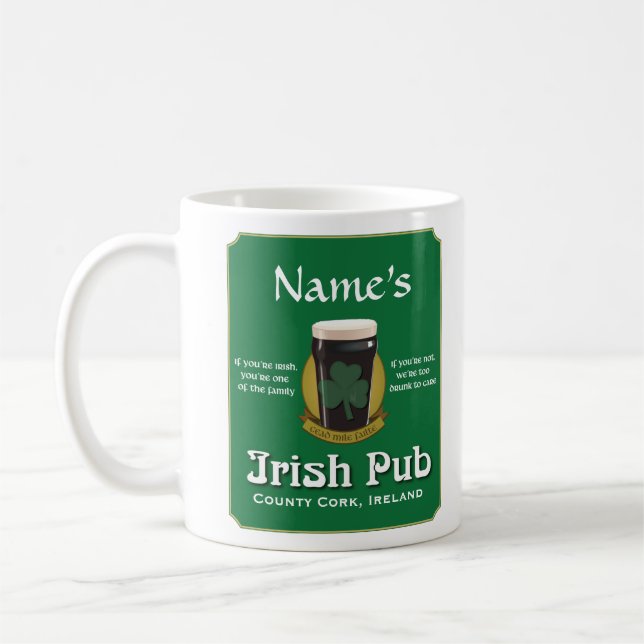 Mug de pub irlandais personnalisé (Gauche)