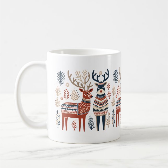 Mug de rennes de Noël scandinave (Gauche)