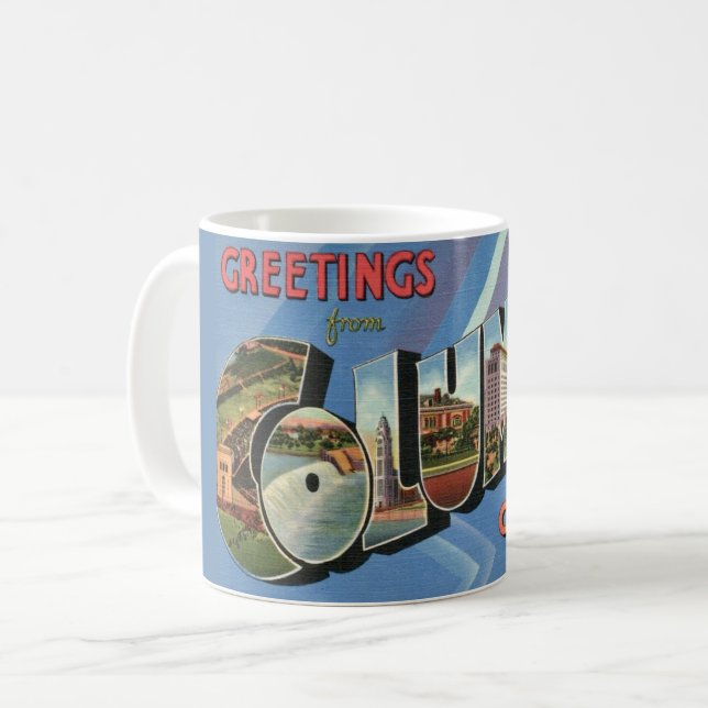 Mug de salutation rétro Columbus Ohio (Devant gauche)