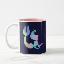 Mug de sirènes holographiques colorées