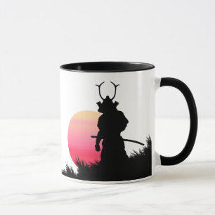 Mug de soleil rose samouraï en miroir
