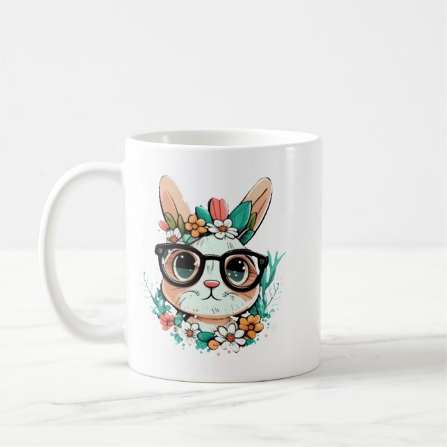 Mug de tête de lapin de Pâques coloré (Gauche)