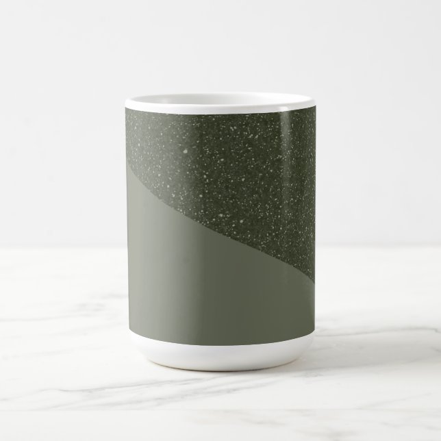 Mug de texture verte de mousse courbée (Centre)