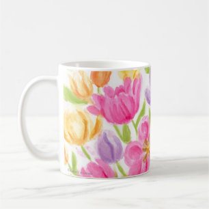 Mug de tulipes brillantes et belles