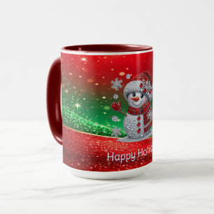 Mug de vacances bonhomme de neige Strass