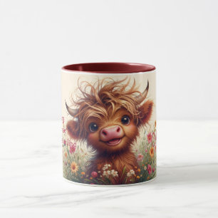 Mug de vache Highland à deux tons personnalisé, 11