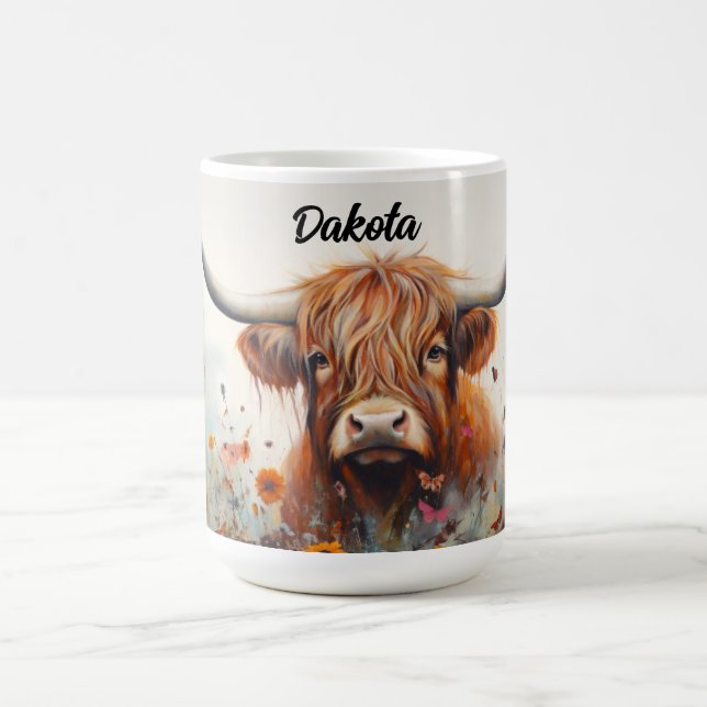 Mug de vache Highland personnalisé (Centre)