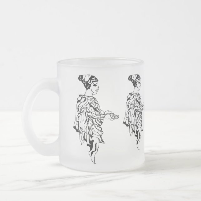 Mug de verre givrée : Statue grecque antique (Gauche)