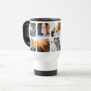 Mug De Voyage 10 Modèle photo Grille arrondie Cadre inoxydable 