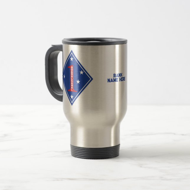 Mug De Voyage 1re division maritime personnalisée (Devant gauche)