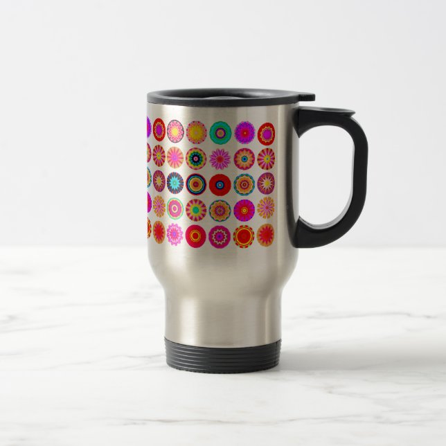Mug De Voyage 25 Mandalas fractales - Customisé (Droit)