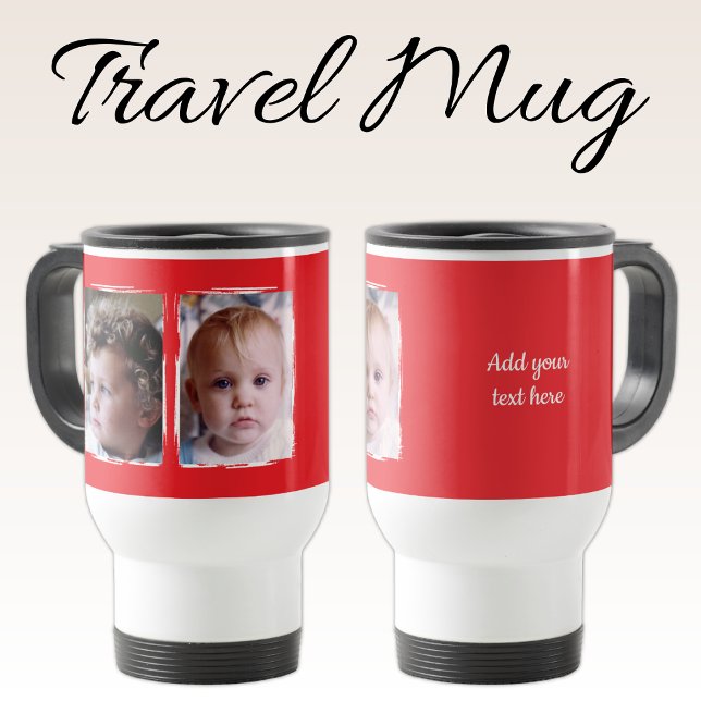 Mug De Voyage 2 photo custom text white red (Créateur téléchargé)