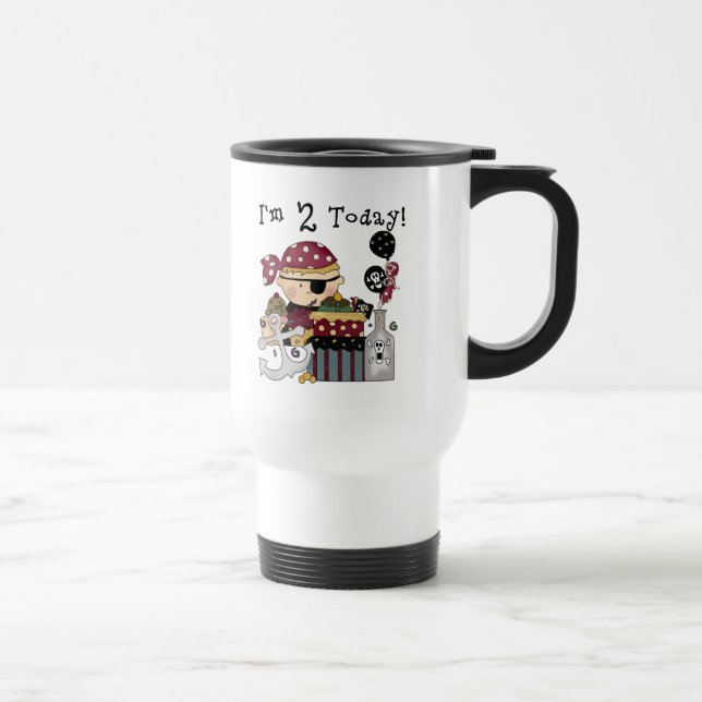 Mug De Voyage 2e anniversaire Pirate Tshirts et cadeaux (Droite)