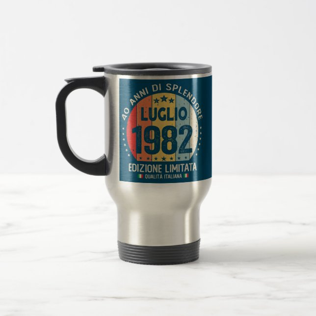 Mug De Voyage 40 Ans Juillet 1982 Thème italien 40ème (Gauche)
