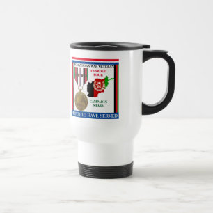 MUG DE VOYAGE 4 ÉTOILES DE CAMPAGNE VÉTÉRAN DE GUERRE AFGHANISTA