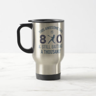 Mug De Voyage 80e anniversaire de baseball papa