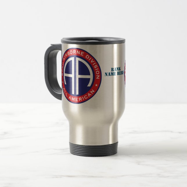 Mug De Voyage 82e division aéroportée Tous les patchs Décontract (Devant gauche)