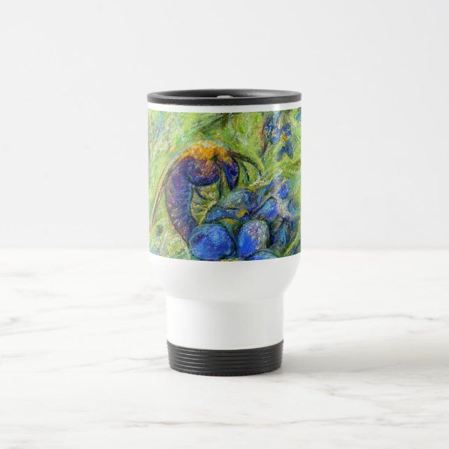 Mug De Voyage A Bee & Forget-me-not Flowers (Centre)