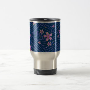 Mug de voyage à fleurs illustrées