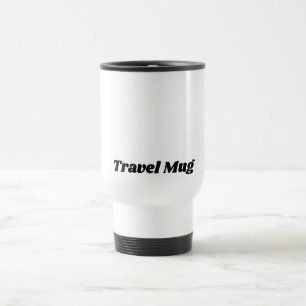 Mug de voyage à texte personnalisé en finition bla