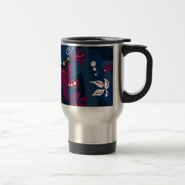 Mug De Voyage Accessoires Motifs tendance, rose bleu abstrait (Droit)