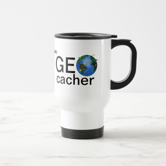 Mug De Voyage Acier personnalisé par terre de Geocacher (Droite)