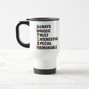 Mug De Voyage Acrostiche mignon de sensibilisation sur l'autisme