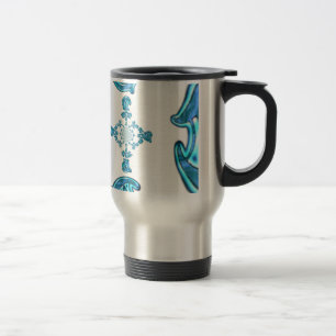 Mug De Voyage Action Cyan Turquoise Graffiti Abstrait Imprimer