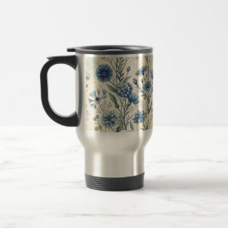 Mug De Voyage Aesthetic Blue Wildflowers