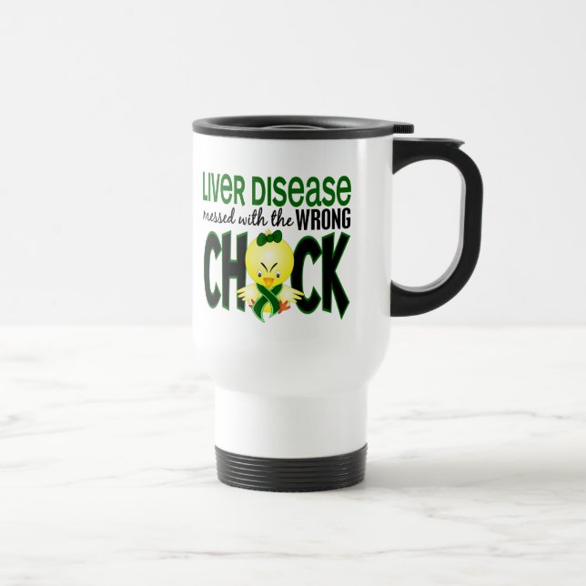 Mug De Voyage Affection hépatique salie avec le poussin faux (Droite)