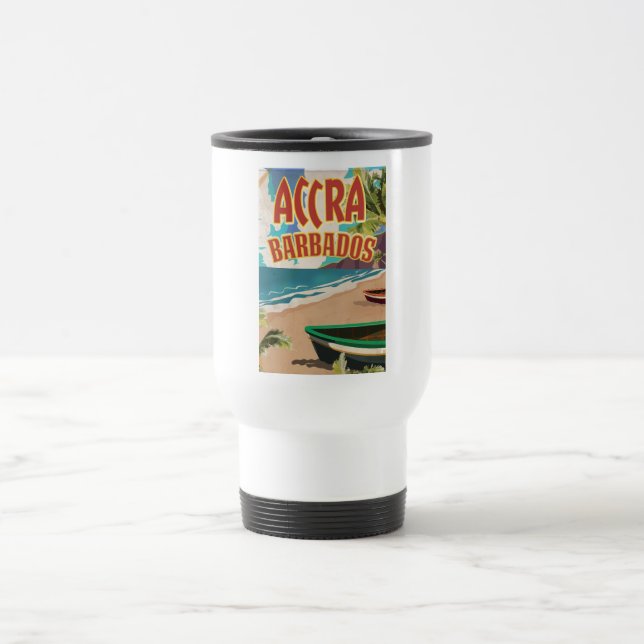 Mug De Voyage Affiche de voyage Accra Barbade (Centre)