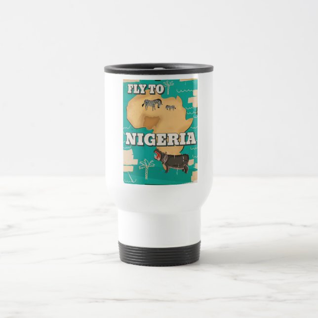 Mug De Voyage Affiche du Vintage voyage nigérian. (Centre)