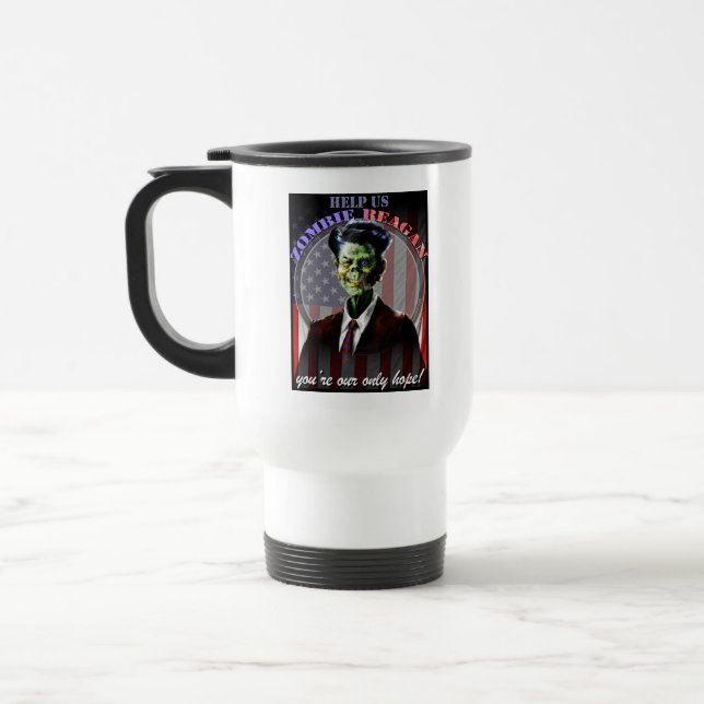 Mug De Voyage Aidez-nous zombi Reagan ! bilatéral (Gauche)