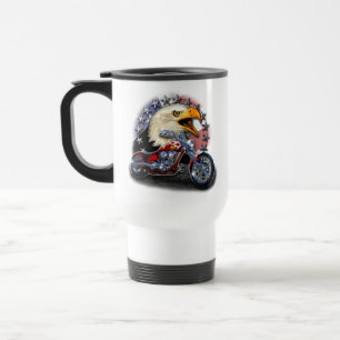 Mug De Voyage Aigle de moto patriotique