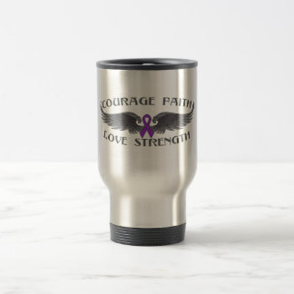 Mug De Voyage Ailes de foi de courage de Cancer pancréatique