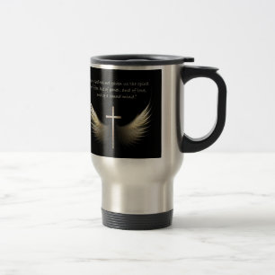 Mug De Voyage Ailes de Saint-Esprit avec le vers de croix et